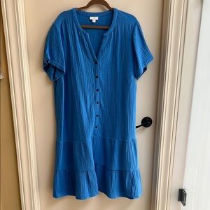 J. Jill Blue Button-Down Dress